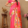 Winsome Pink Paithani Silk Saree With Piquant Blouse Piece