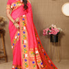 Winsome Pink Paithani Silk Saree With Piquant Blouse Piece