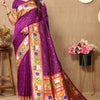 Resonant Purple Paithani Silk Saree With Posh Blouse Piece