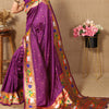 Resonant Purple Paithani Silk Saree With Posh Blouse Piece