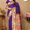 Proficient Royal Purple Paithani Silk Saree With Enchanting Blouse Piece