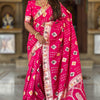 Sempiternal Dark Pink Soft Banarasi Silk Saree With Dissemble Blouse Piece