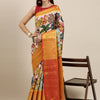 Arresting Beige Kalamkari Printed Saree With Impressive Blouse Piece