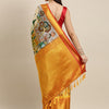 Staring Beige Kalamkari Printed Saree With Stylish Blouse Piece