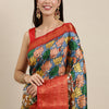 Energetic Beige Kalamkari Printed Saree With Classy Blouse Piece