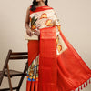 Pretty Beige Kalamkari Printed Saree With Amazing Blouse Piece