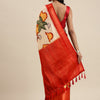 Pretty Beige Kalamkari Printed Saree With Amazing Blouse Piece
