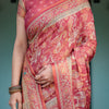 Rose Pink Printed Silk Saree with Traditional Motifs & Tassel Pallu