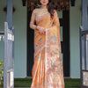 Sunlit Mustard Kalamkari Inspired Printed Saree with Ornamental Border & Artistic Pallu