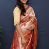 Surreptitious Dark Pink Paithani Silk Saree With Whimsical Blouse Piece