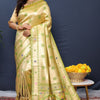 Palimpsest Green Paithani Silk Saree With Scintillating Blouse Piece
