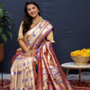 Brood Purple Paithani Silk Saree With Mellifluous Blouse Piece