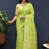 Moiety Parrot Soft Banarasi Silk Saree With Petrichor Blouse Piece