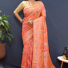 Ratatouille Peach Soft Banarasi Silk Saree With Sempiternal Blouse Piece