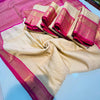 Jazzy Beige Soft Tissue Silk Saree With Blissful Blouse Piece
