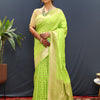 Smashing Parrot Soft Banarasi Silk Saree With Amiable Blouse Piece