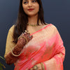 Pleasurable Baby Pink Soft Banarasi Silk Saree With Tantalizing Blouse Piece