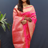 Propinquity Dark Pink Soft Banarasi Silk Saree With Ineffable Blouse Piece