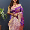 Dissemble Purple Soft Banarasi Silk Saree With Pulsating Blouse Piece