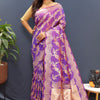 Captivating Lavneder Soft Banarasi Silk Saree With Prominent Blouse Piece