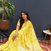 Delectable Yellow Soft Banarasi Silk Saree With Pleasurable Blouse Piece