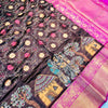 Tantalizing Maroon Kalamkari Printed Saree With Radiant Blouse Piece