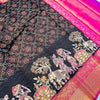 Confounding Brown Kalamkari Printed Saree With Scintilla Blouse Piece