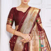 Invaluable Maroon Paithani Silk Saree With Wonderful Blouse Piece