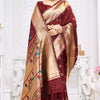 Invaluable Maroon Paithani Silk Saree With Wonderful Blouse Piece