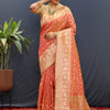 Nemesis Peach Soft Banarasi Silk Saree With Ratatouille Blouse Piece
