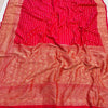 Dissemble Red Soft Banarasi Silk Saree With Exquisite Blouse Piece