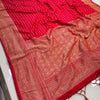 Dissemble Red Soft Banarasi Silk Saree With Exquisite Blouse Piece