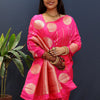 Sempiternal Dark Pink Soft Banarasi Silk Saree With Evocative Blouse Piece