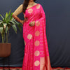 Sempiternal Dark Pink Soft Banarasi Silk Saree With Evocative Blouse Piece