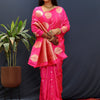 Sempiternal Dark Pink Soft Banarasi Silk Saree With Evocative Blouse Piece