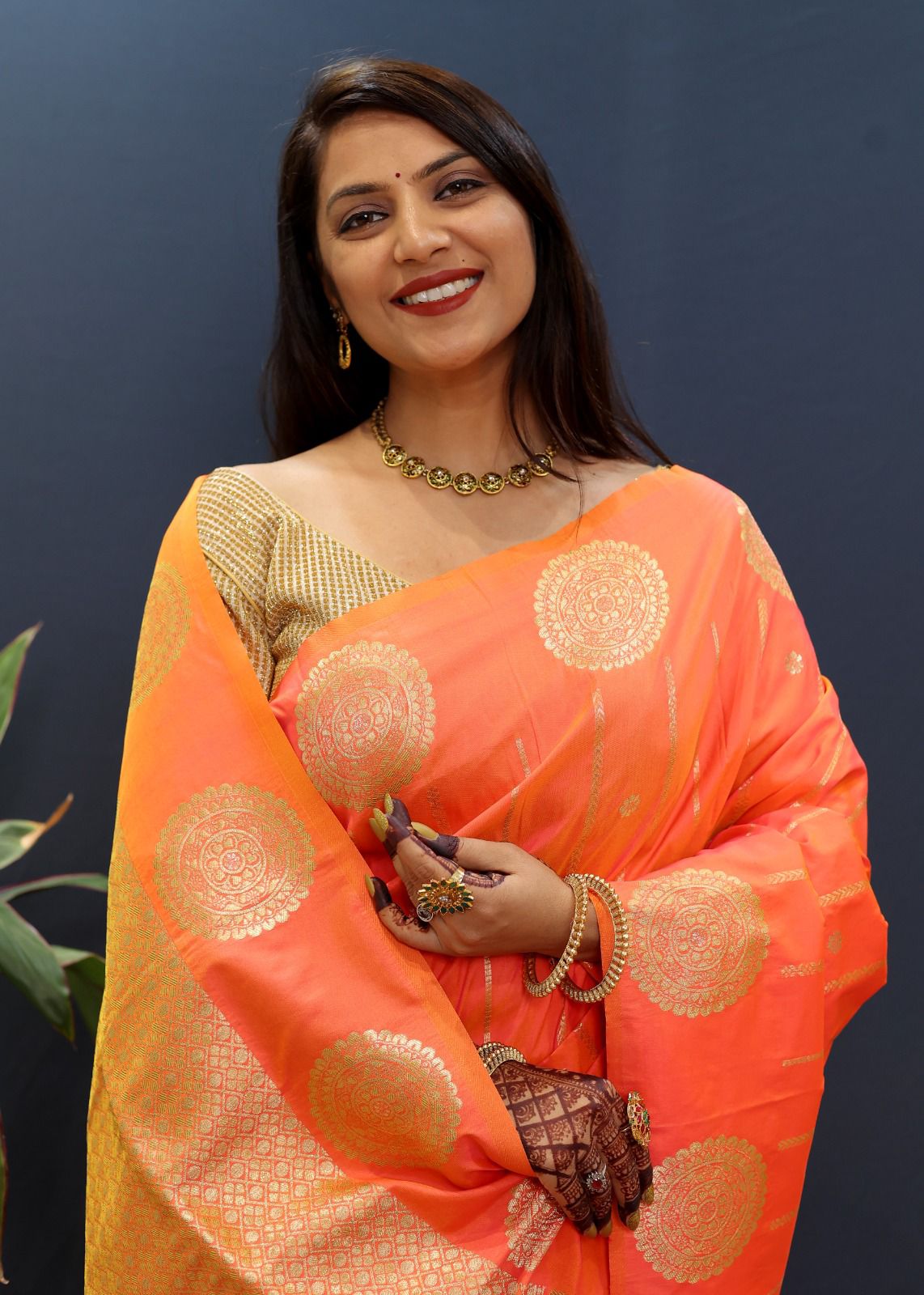 Quintessential Peach Soft Banarasi Silk Saree With Surreptitious Blouse Piece