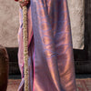 Pleasant Lavender Kanjivaram Silk Saree With Ideal Blouse Piece