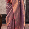 Sempiternal Lavender Kanjivaram Silk Saree With Snazzy Blouse Piece