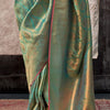 Splendorous Green Kanjivaram Silk Saree With Resplendent Blouse Piece
