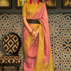 Radiant Pink Soft Banarasi Silk Saree With Blooming Blouse Piece