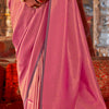 Prodigal Pink Kanjivaram Silk Saree With Fairytale Blouse Piece