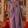 Scrupulous Lavender Kanjivaram Silk Saree With Ebullience Blouse Piece