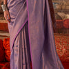 Scrupulous Lavender Kanjivaram Silk Saree With Ebullience Blouse Piece
