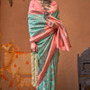 Luxuriant Sea Green Soft Banarasi Silk Saree With Tremendous Blouse Piece