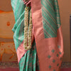 Luxuriant Sea Green Soft Banarasi Silk Saree With Tremendous Blouse Piece