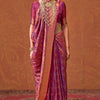Flaunt Purple Kanjivaram Silk Saree With Sizzling Blouse Piece