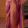 Flaunt Purple Kanjivaram Silk Saree With Sizzling Blouse Piece