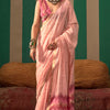 Seraphic Baby Pink Cotton Silk Saree With Beguiling Blouse Piece