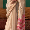 Snappy Beige Cotton Silk Saree With Confounding Blouse Piece