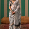 Serendipity Grey Cotton Silk Saree With Palimpsest Blouse Piece